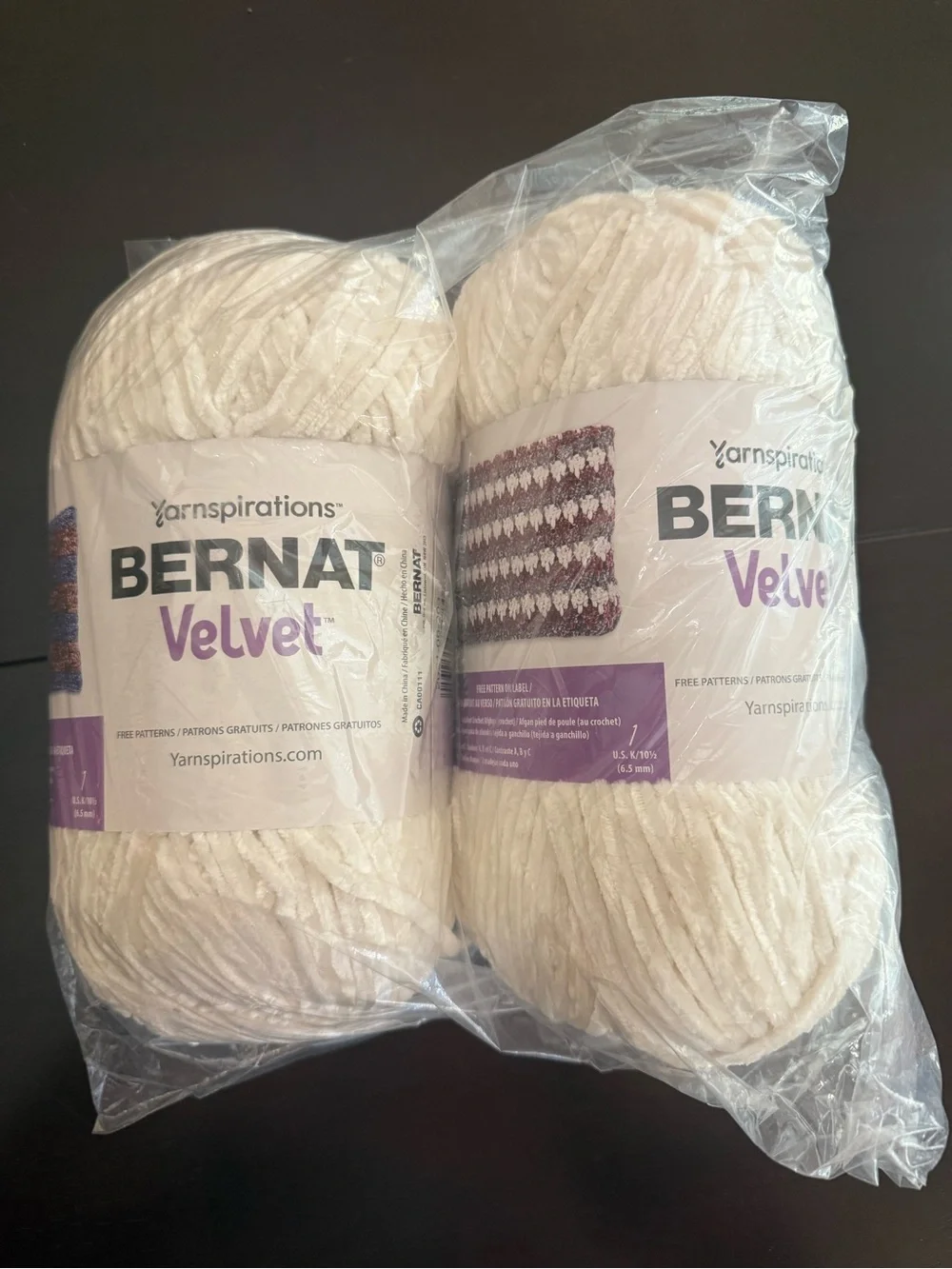 Yarnspirations Bernat Velvet Plush Cream Bedding Yarn - Soft Cream Color